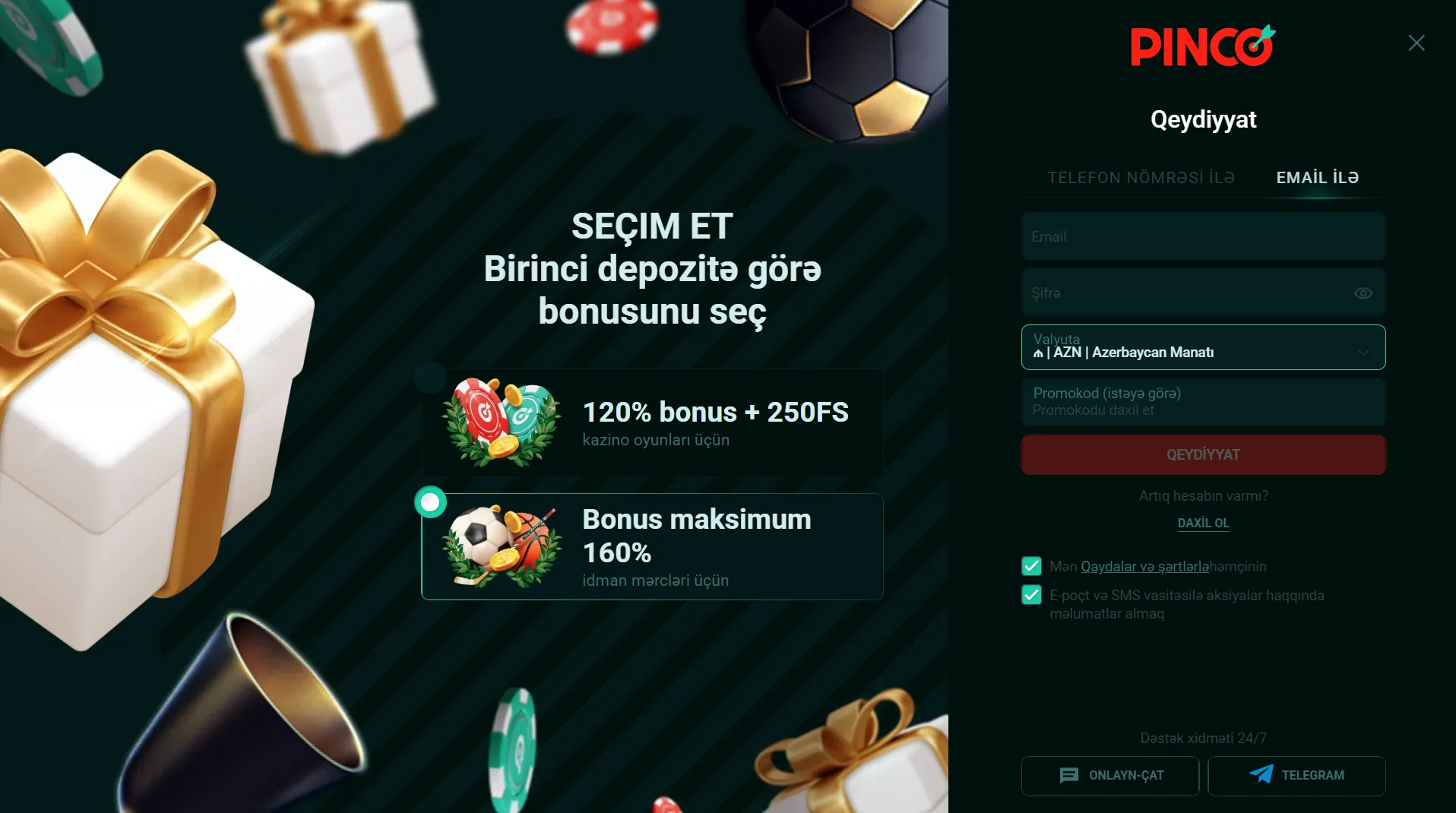 Pinco Casino qeydiyyat və şəxsiyyətin təsdiqi – addım-addım Pinco Casino qeydiyyat və şəxsiyyətin təsdiqi